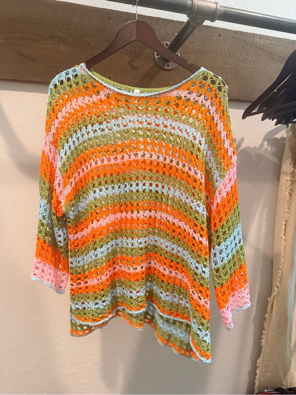 Dokotoo Striped Crochet Off-the-Shoulder Sweater Top - Multicolor